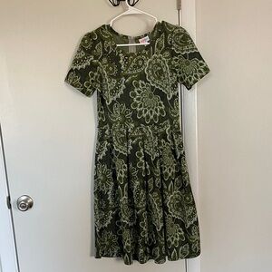 LuLaRoe Green Floral Dress